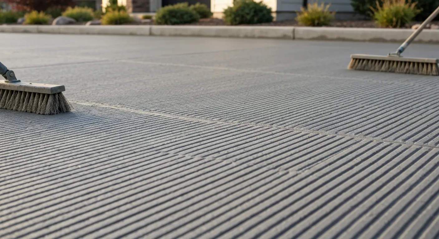 Broom finish driveway