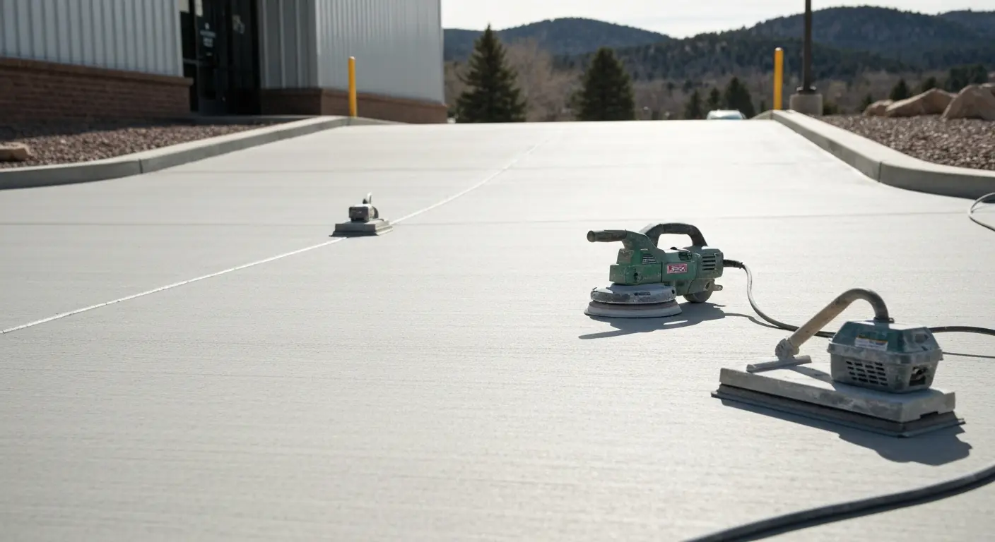 Sanded concrete driveway