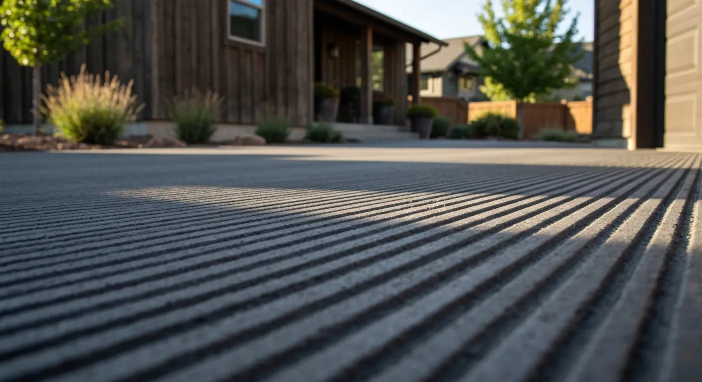 Broom finish concrete