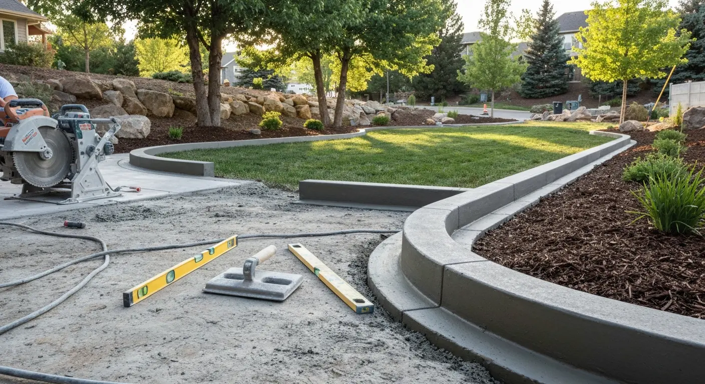 Concrete curbing installation
