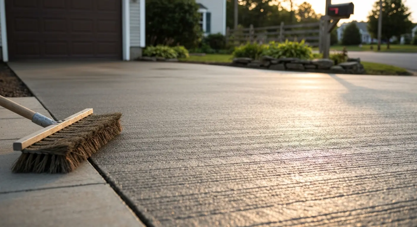 Broom finish driveway