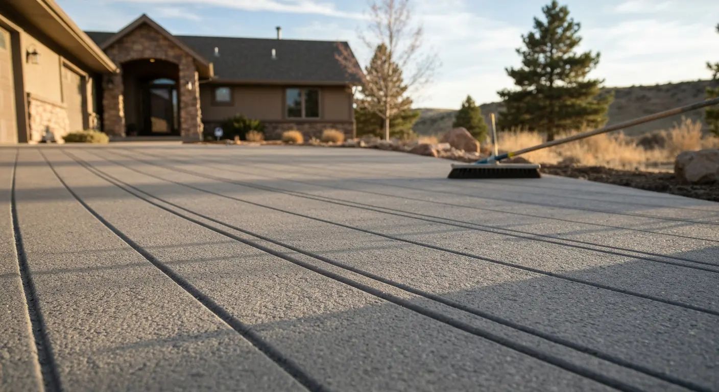 Broom finish driveway