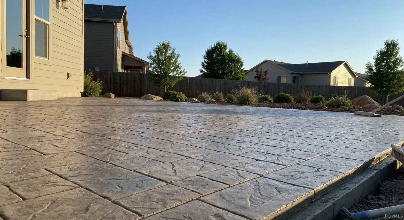 Stamped concrete patio