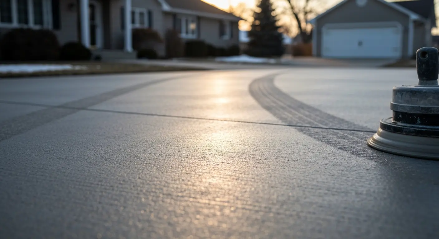 Sanded concrete driveway