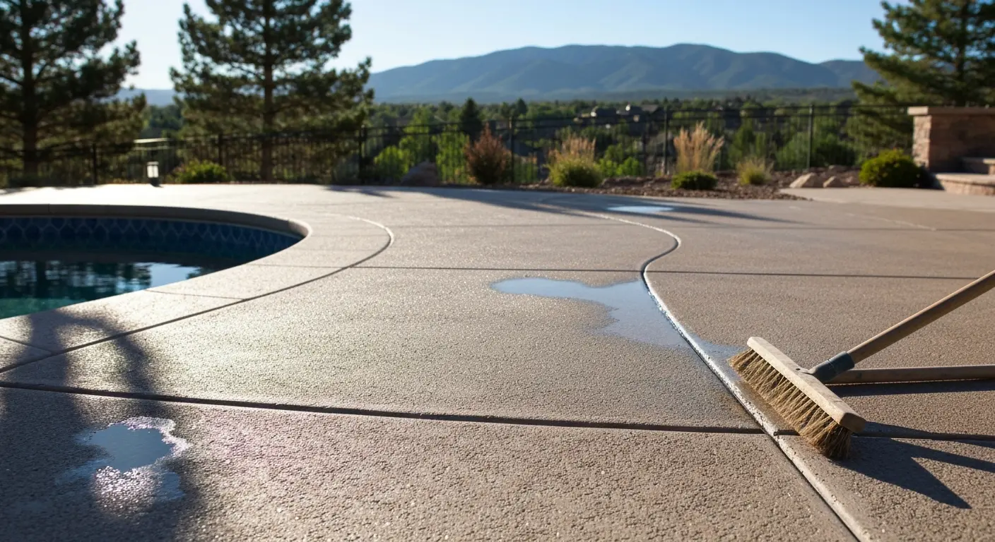 Pool deck sanded finish