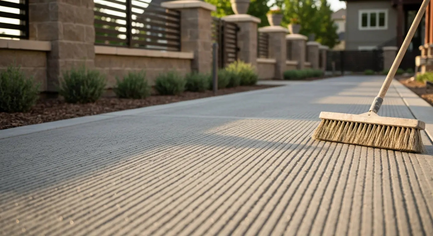 Broom finish walkway