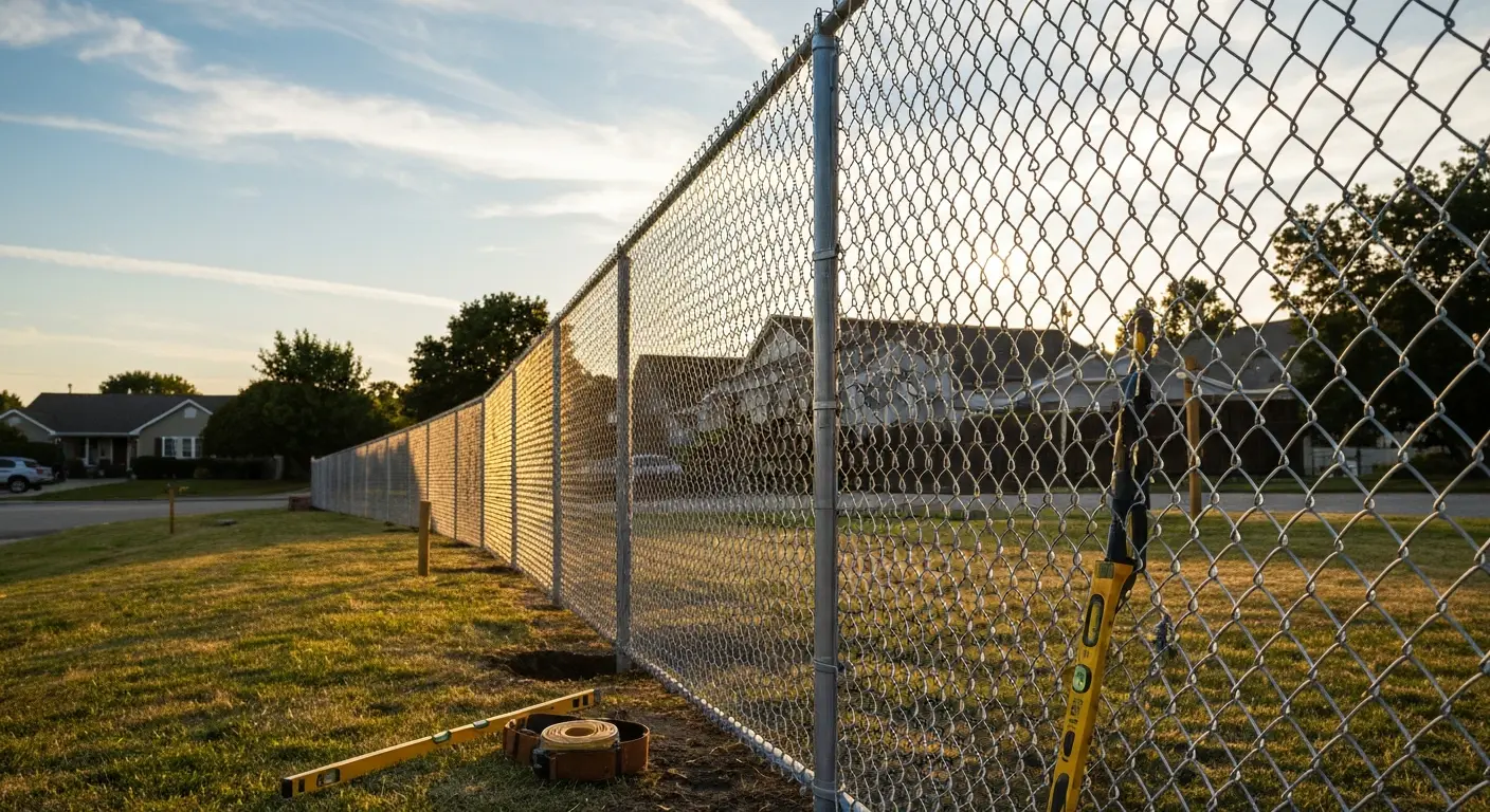 Custom height chain link fence installation