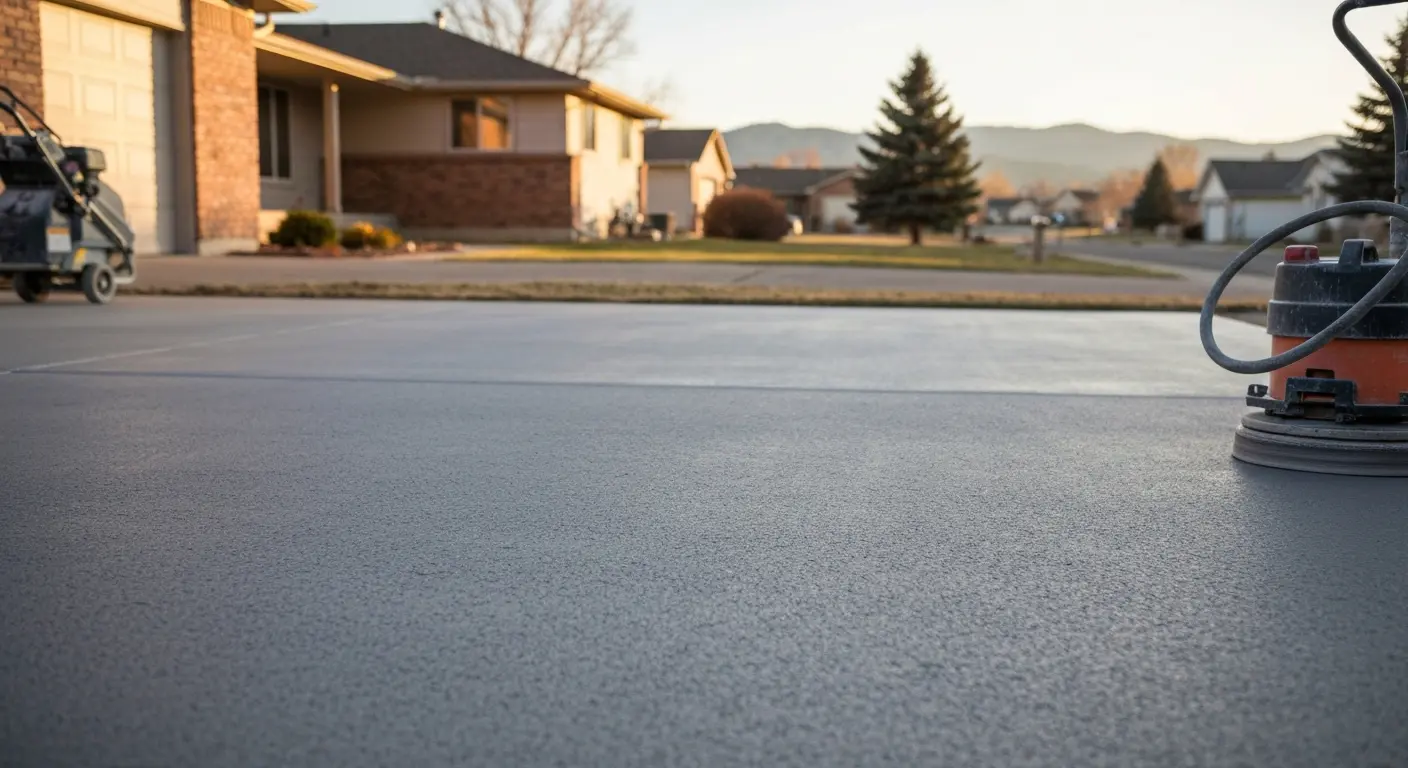 Sanded concrete driveway
