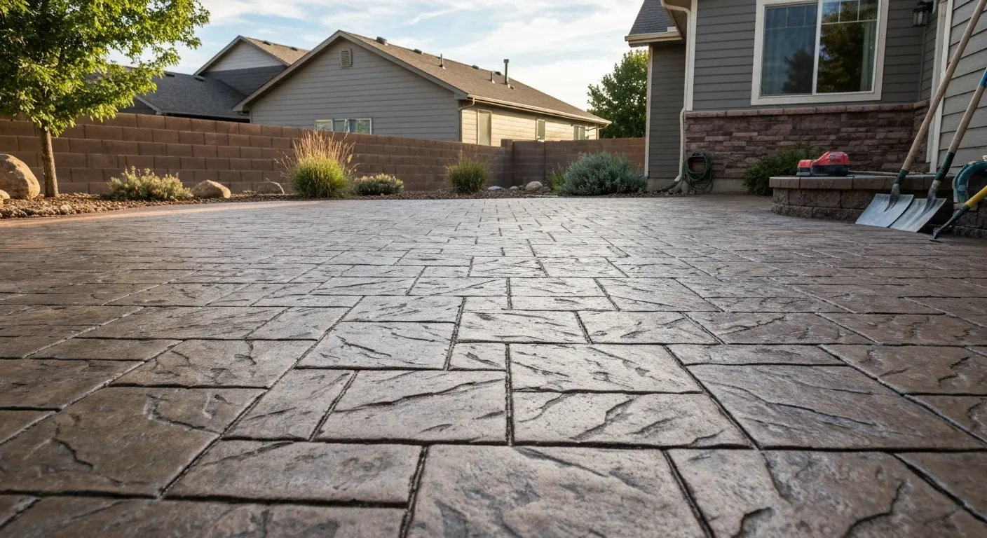 Stamped concrete patio