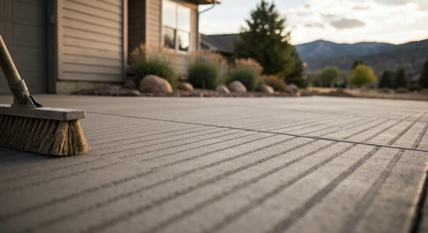 Broom finish driveway in Golden