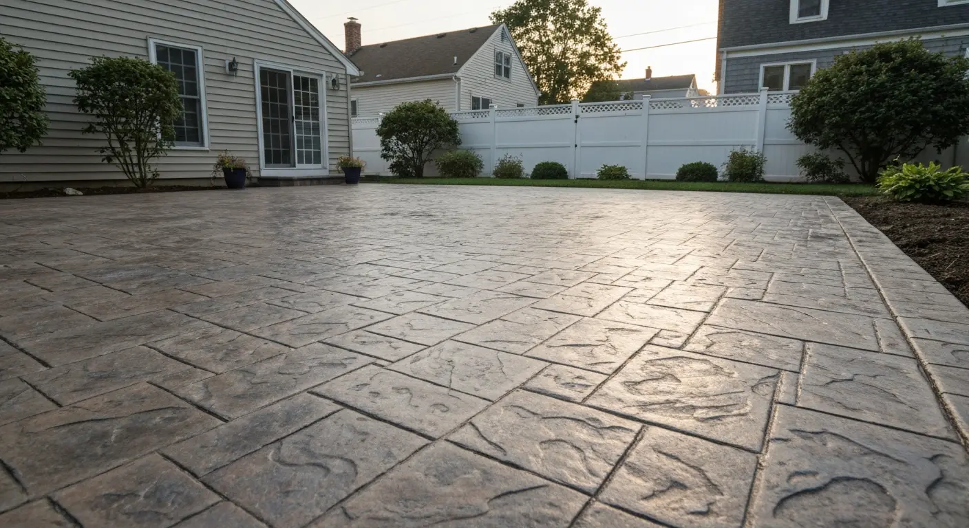 Stamped concrete patio