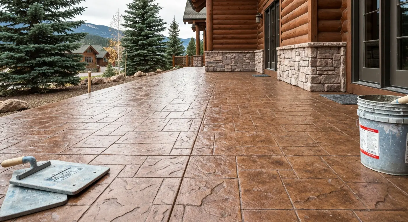 Stamped concrete patio