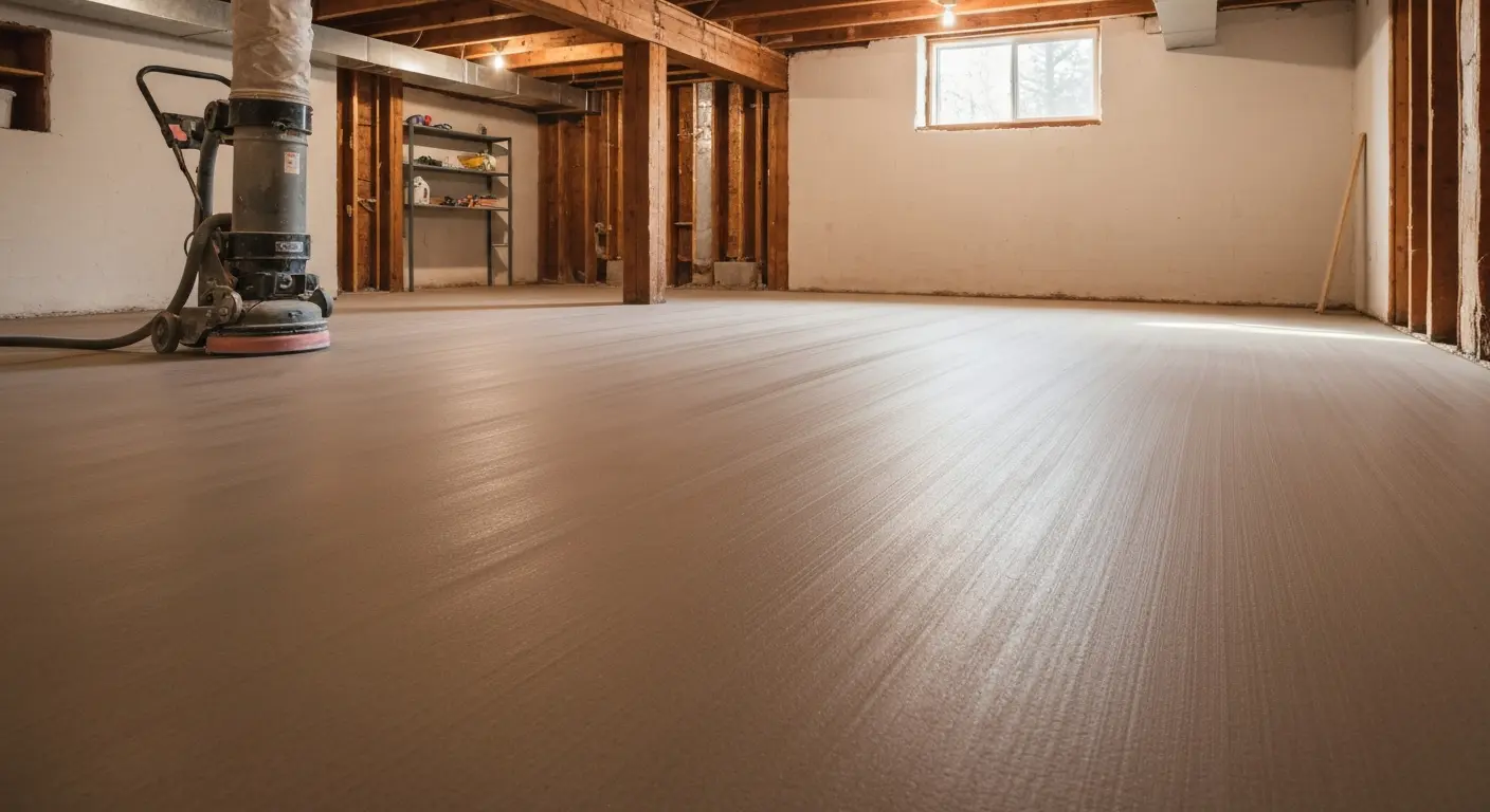 Sanded concrete floor in Evergreen home