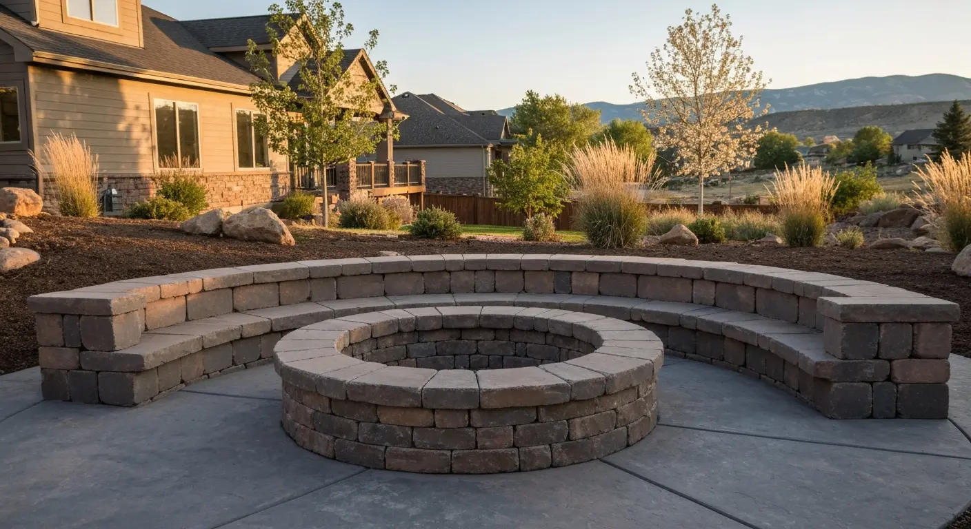 Fire pit with seating area