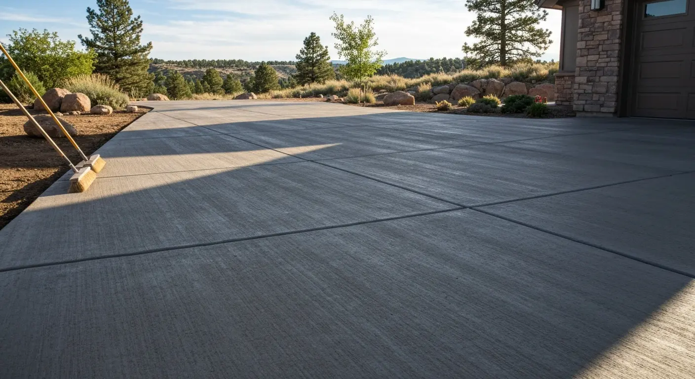 Broom finish driveway