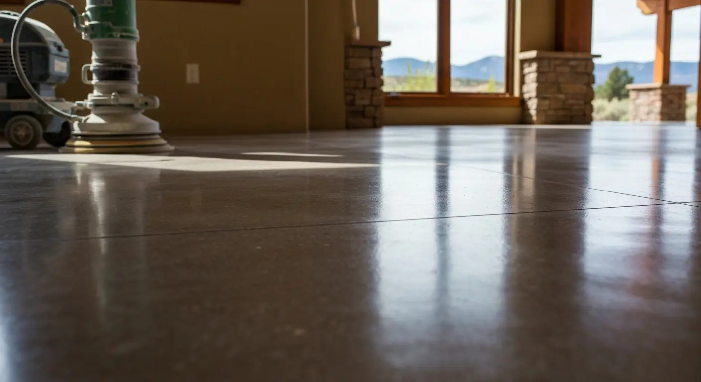 Sanded concrete floor in Golden home