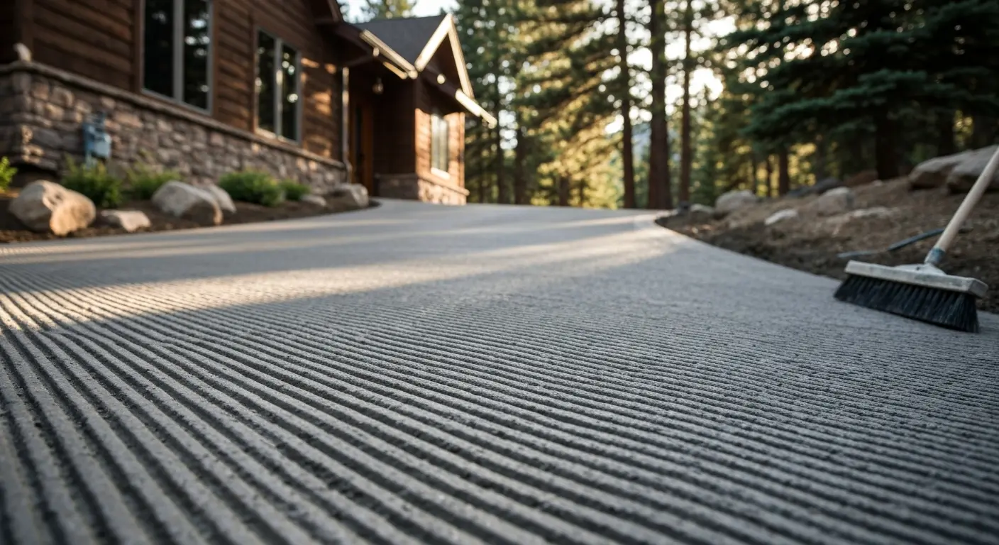 Broom finish driveway