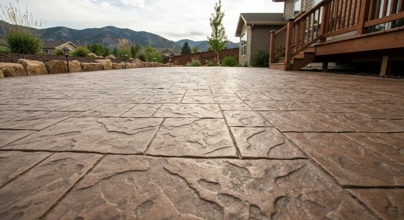 Stamped concrete patio in Morrison