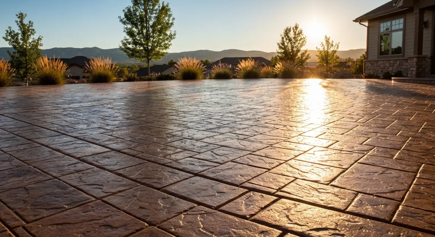 Stamped concrete patio
