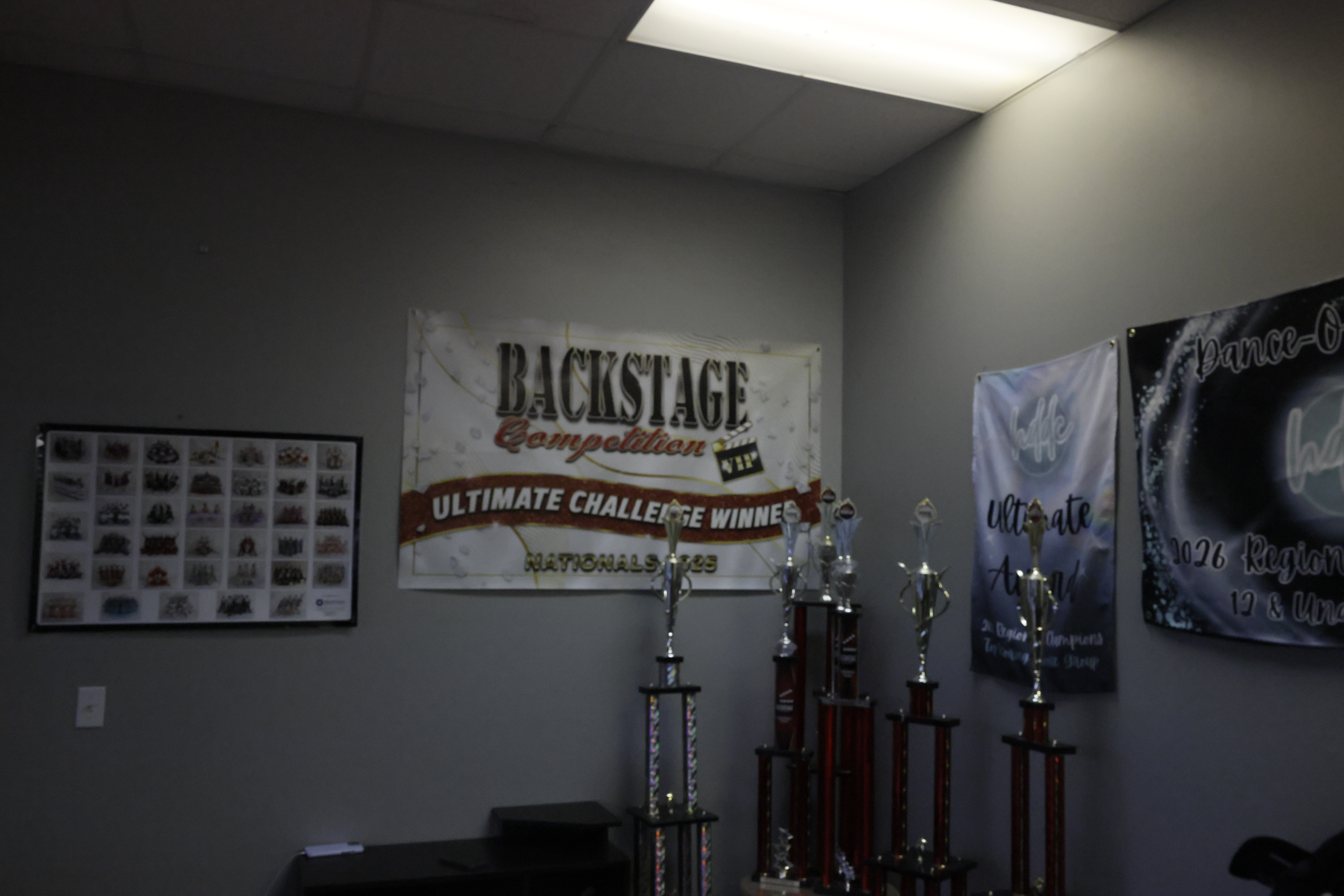 Dance Revolution Inc. student competition trophies