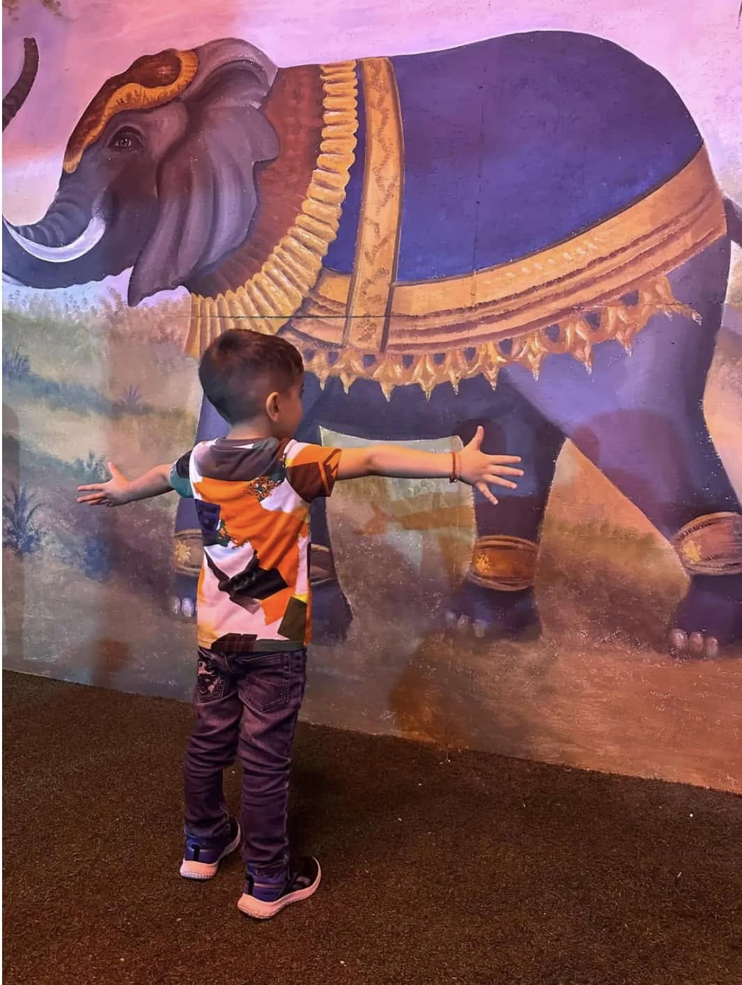 Child viewing art