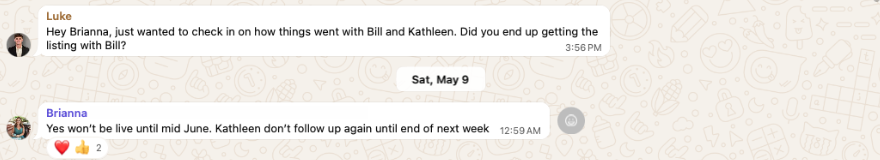 Agent message