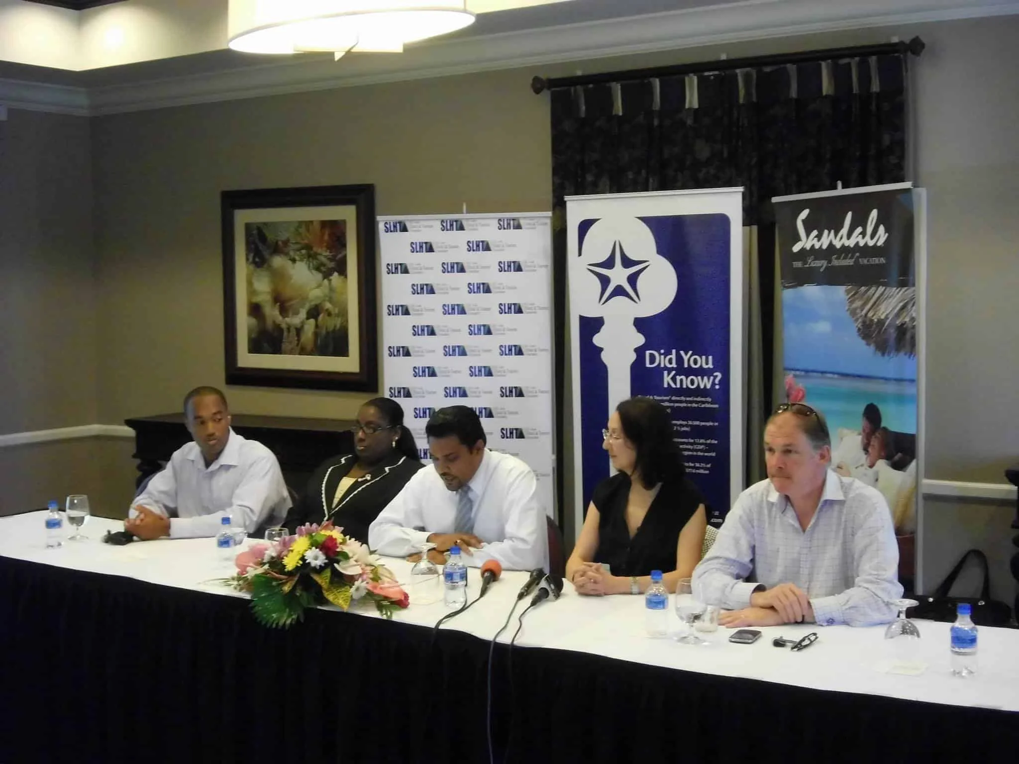 An SLHTA press conference with tourism partners