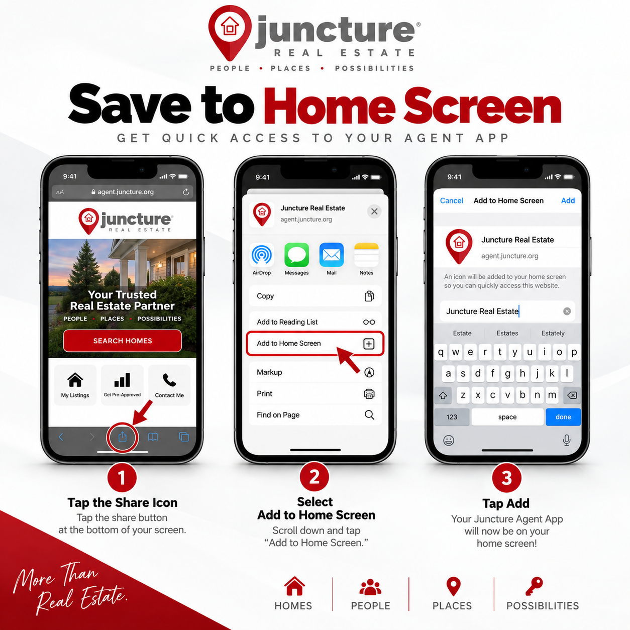How to save the Juncture Agent App to your phone home screen