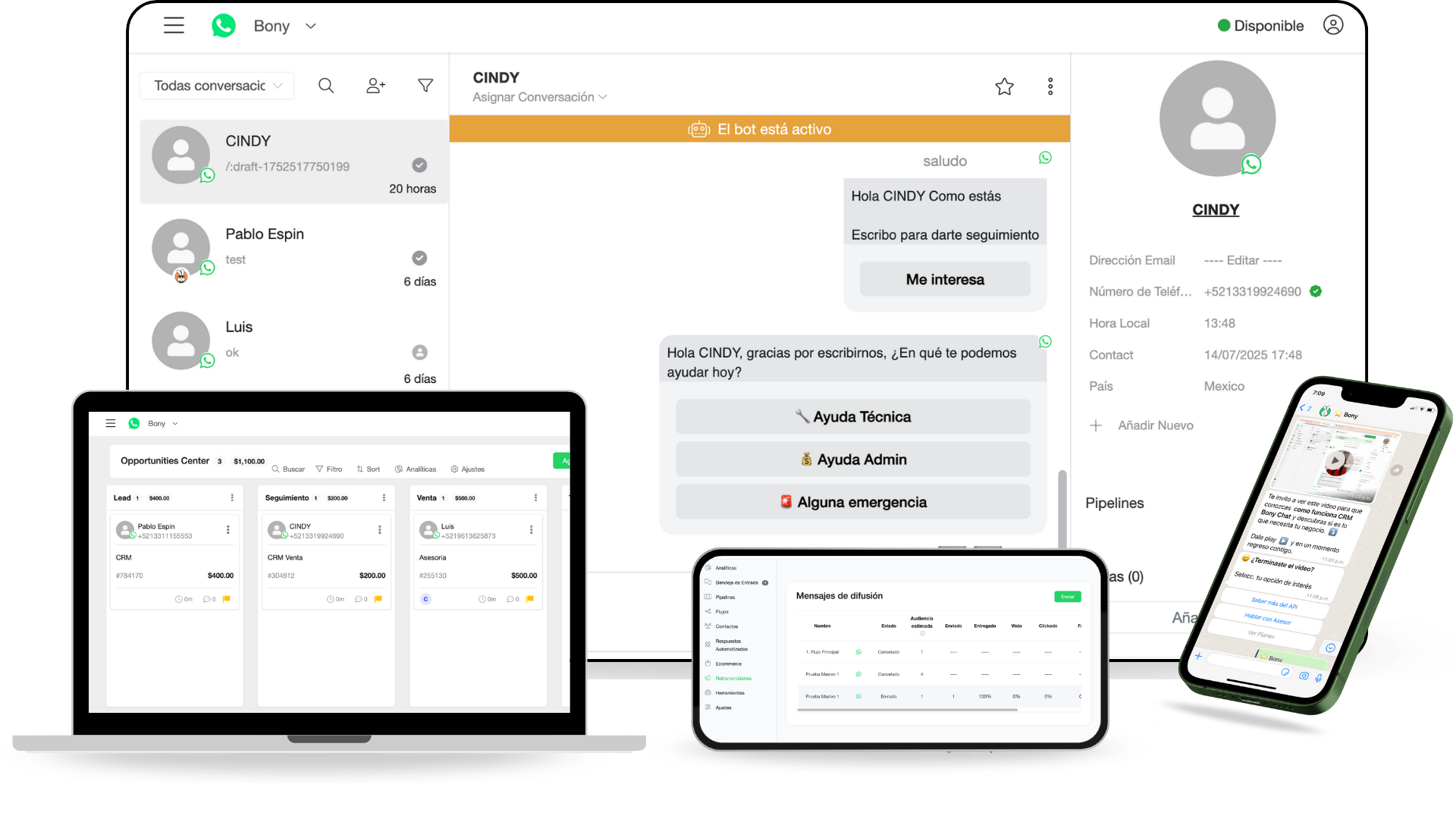 Bony CRM Dashboard