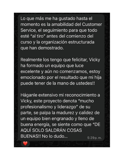 Testimonio de alumno 1