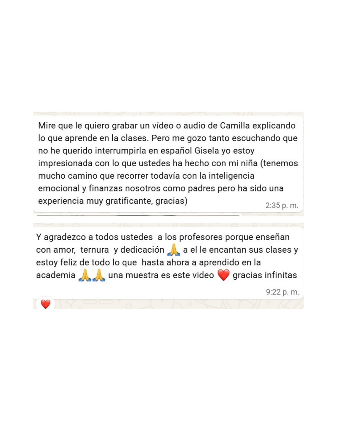 Testimonio de alumno 8