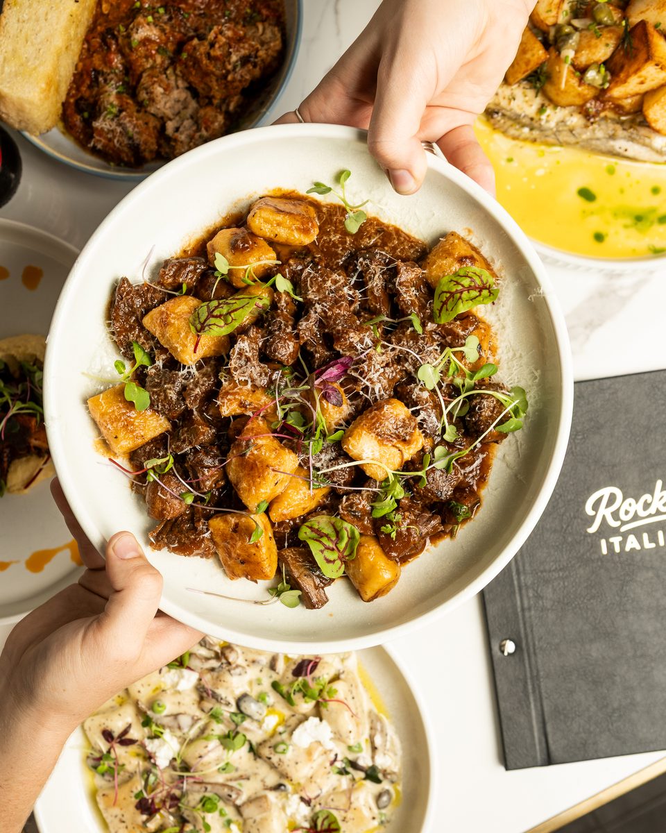 Beef Cheek Gnocchi served at the table