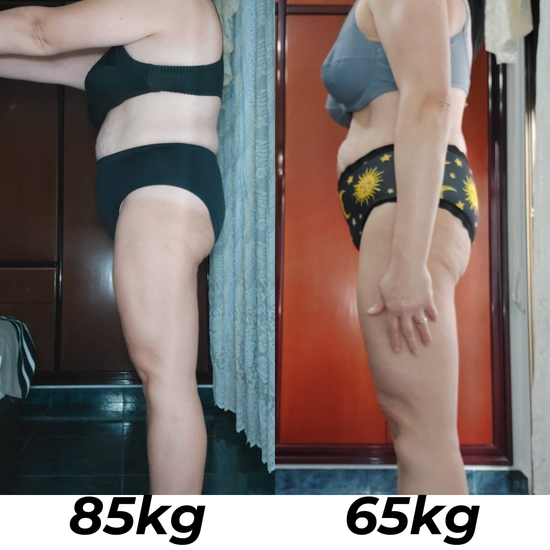 Transformaci√≥n de Yolanda, 42 a√±os: ‚àí20 kg en 1 a√±o