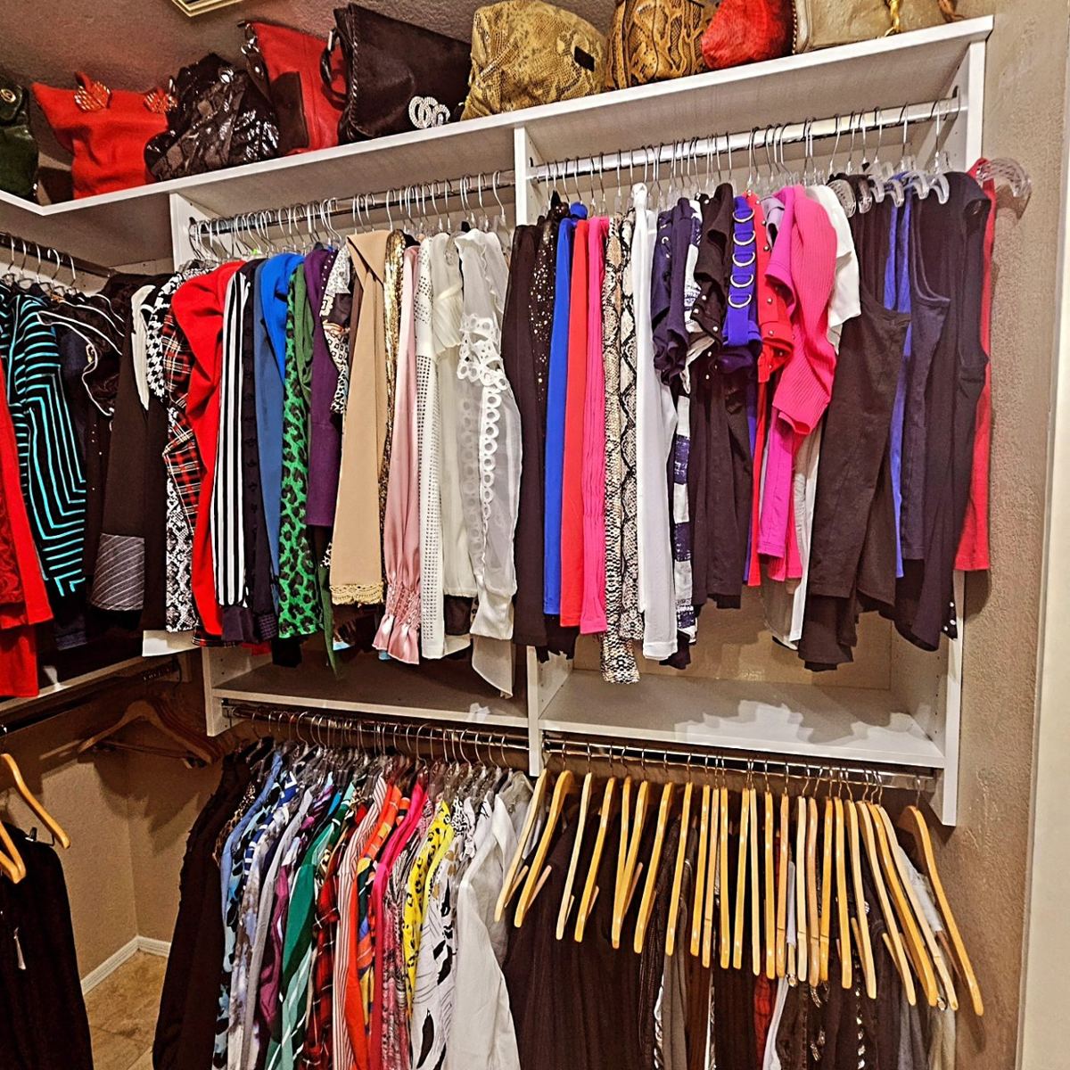 After: the same closet, professionally organized