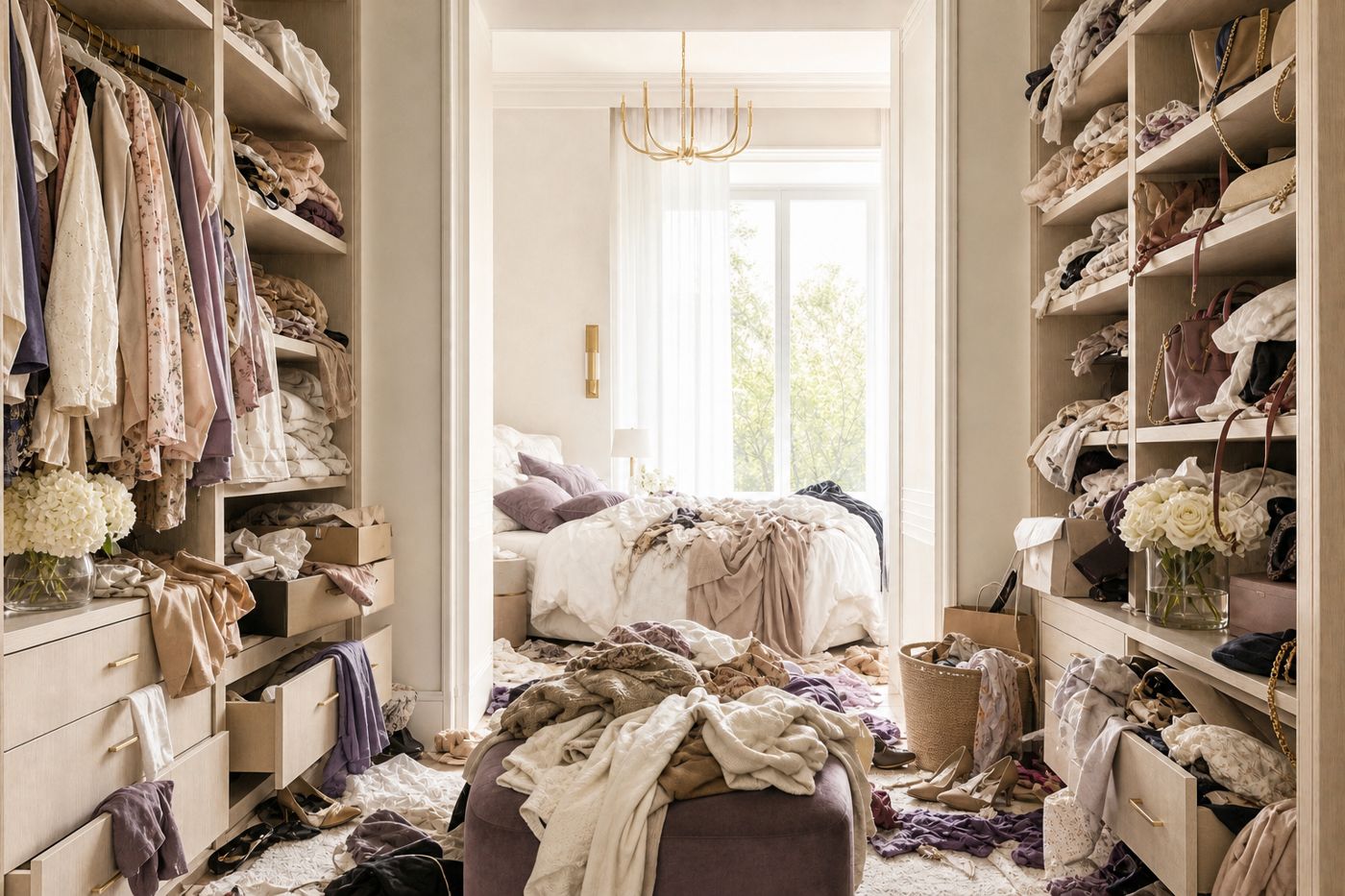 A beautiful dressing room lost to clutter