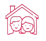Two people in a house icon