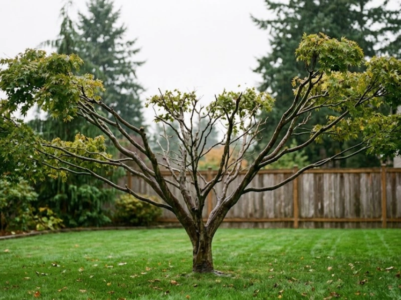 Tree Ninjas certified arborist performing crown thinning on a mature big-leaf maple on a Snohomish WA residential property Tree Ninjas certified arborist performing crown thinning on a mature big-leaf maple on a Snohomish WA residential property