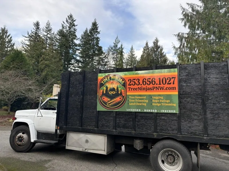 Tree Ninjas licensed bonded insured service truck for tree removal in Monroe, WA