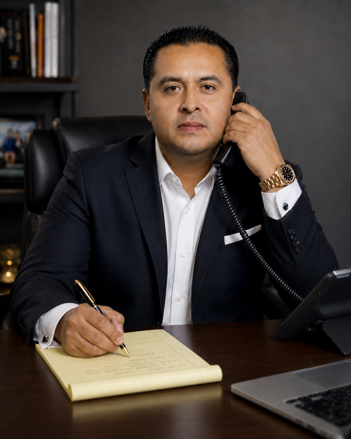 Cesar Salmoran at his desk