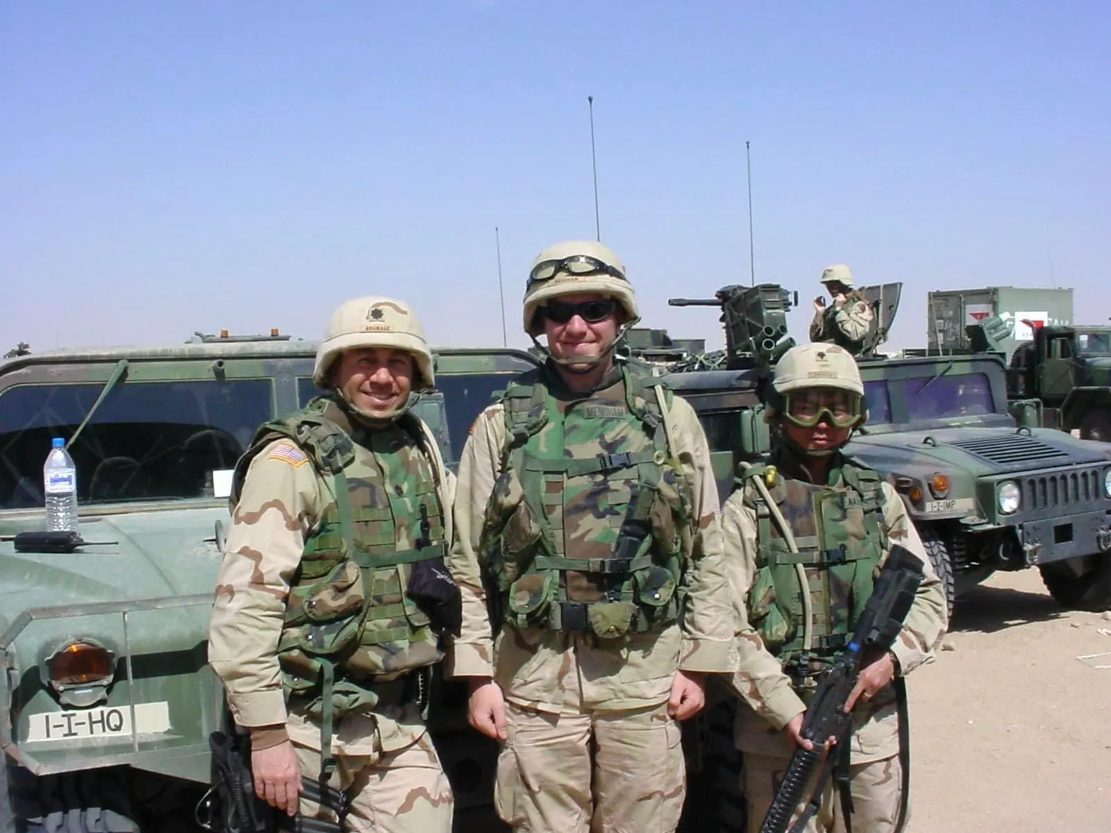 In uniform with fellow officers