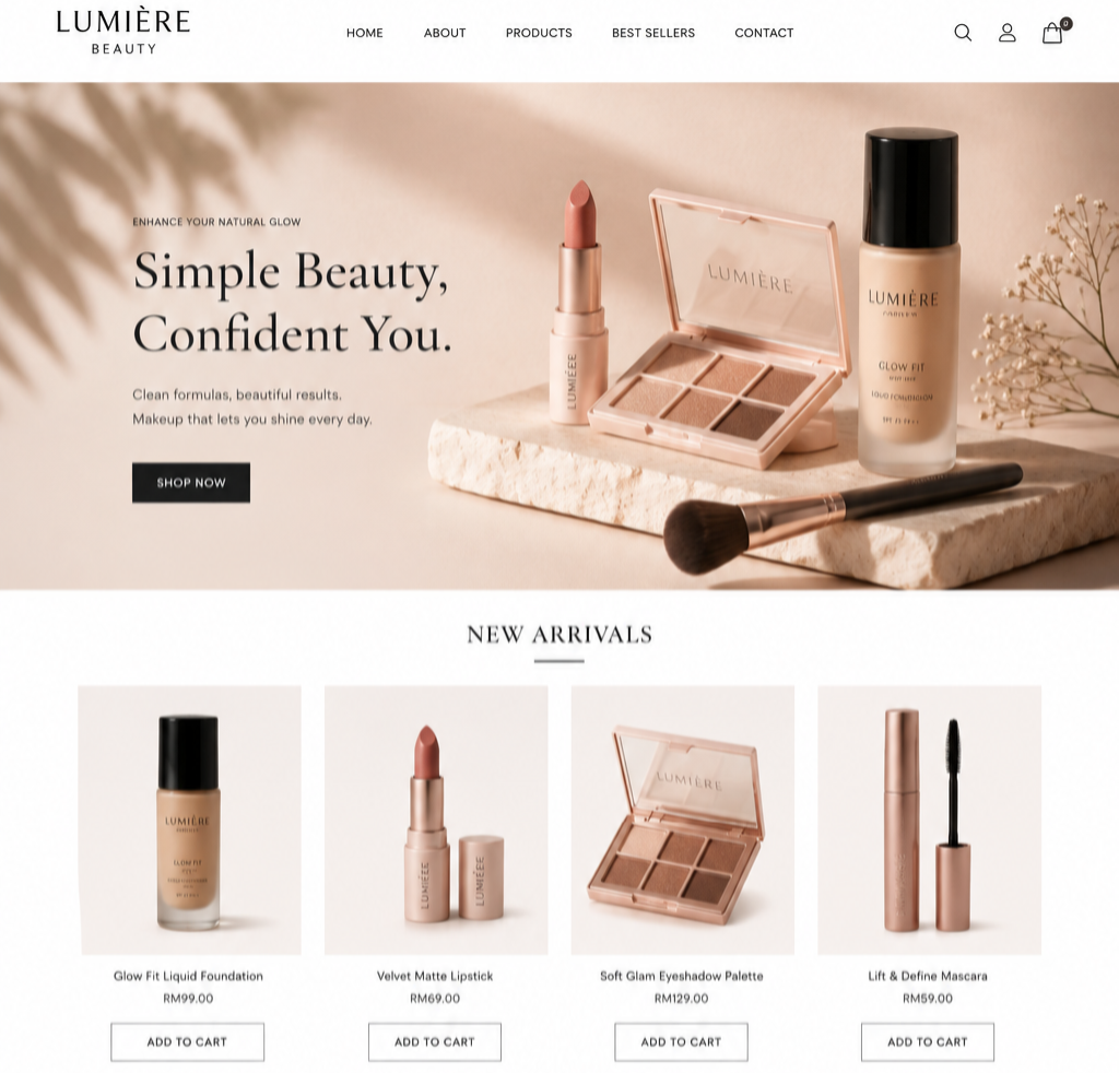 Make Up Landing Page, Websites