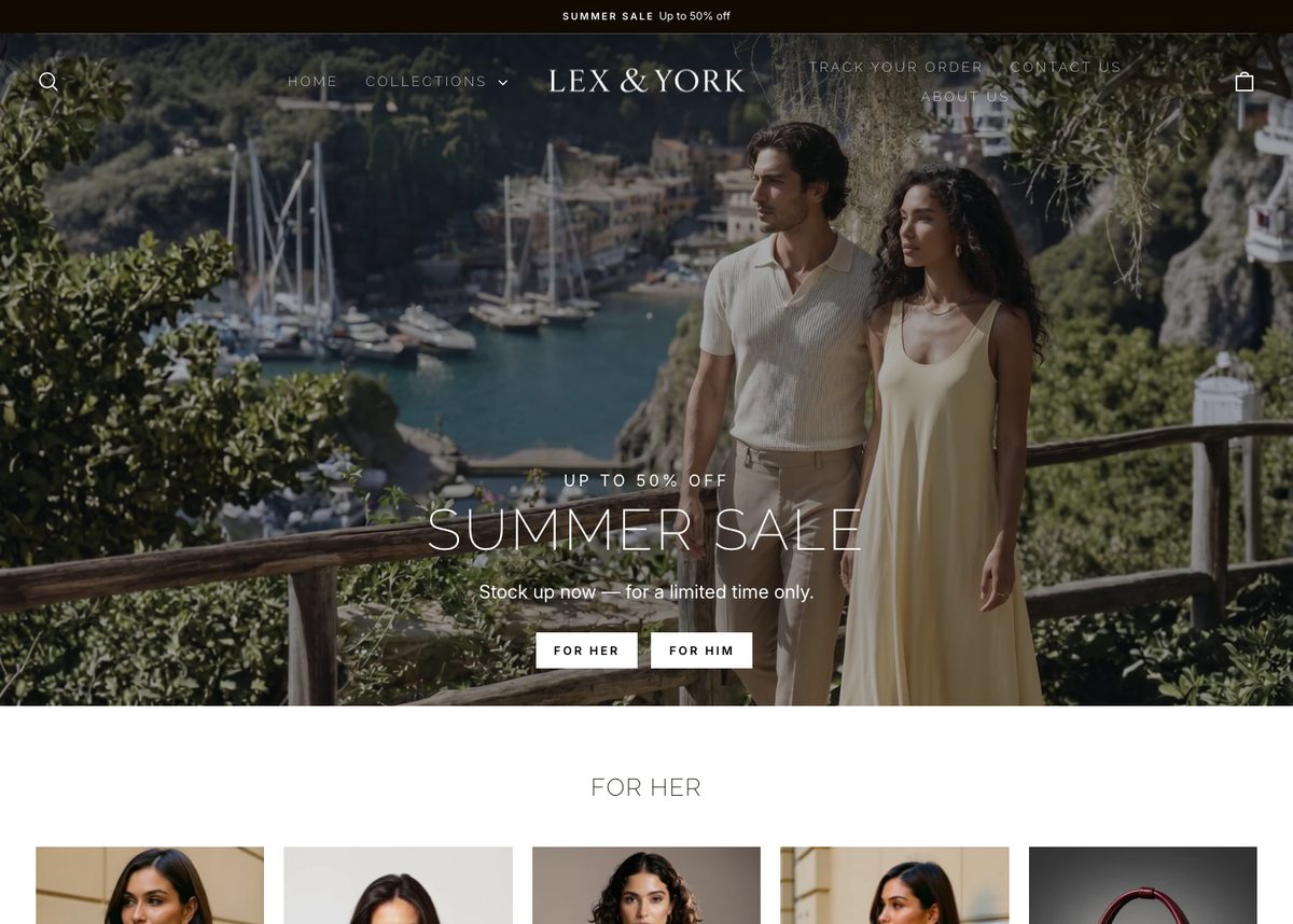 Site de la marque Lex & York