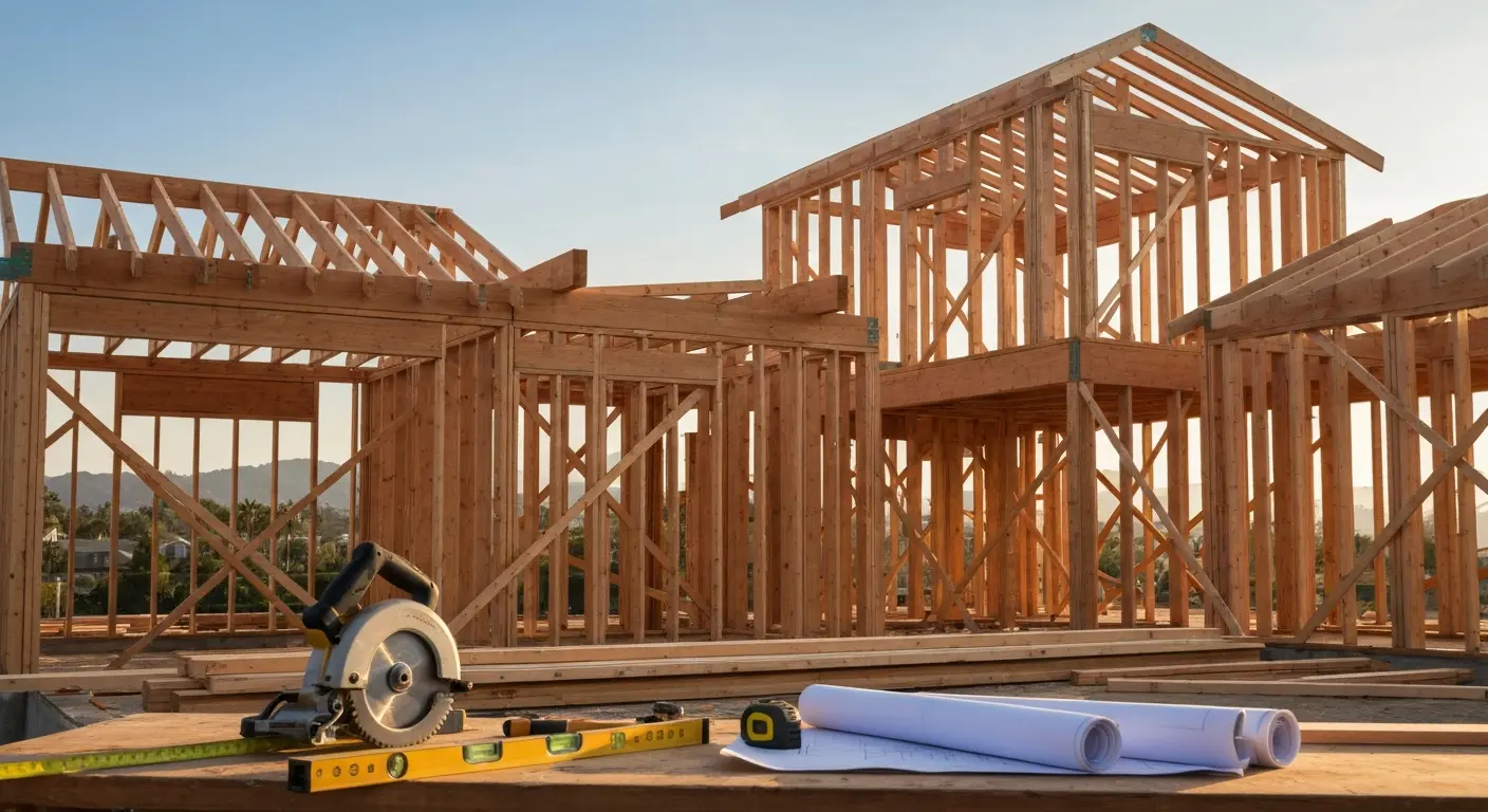 Custom home construction in progress