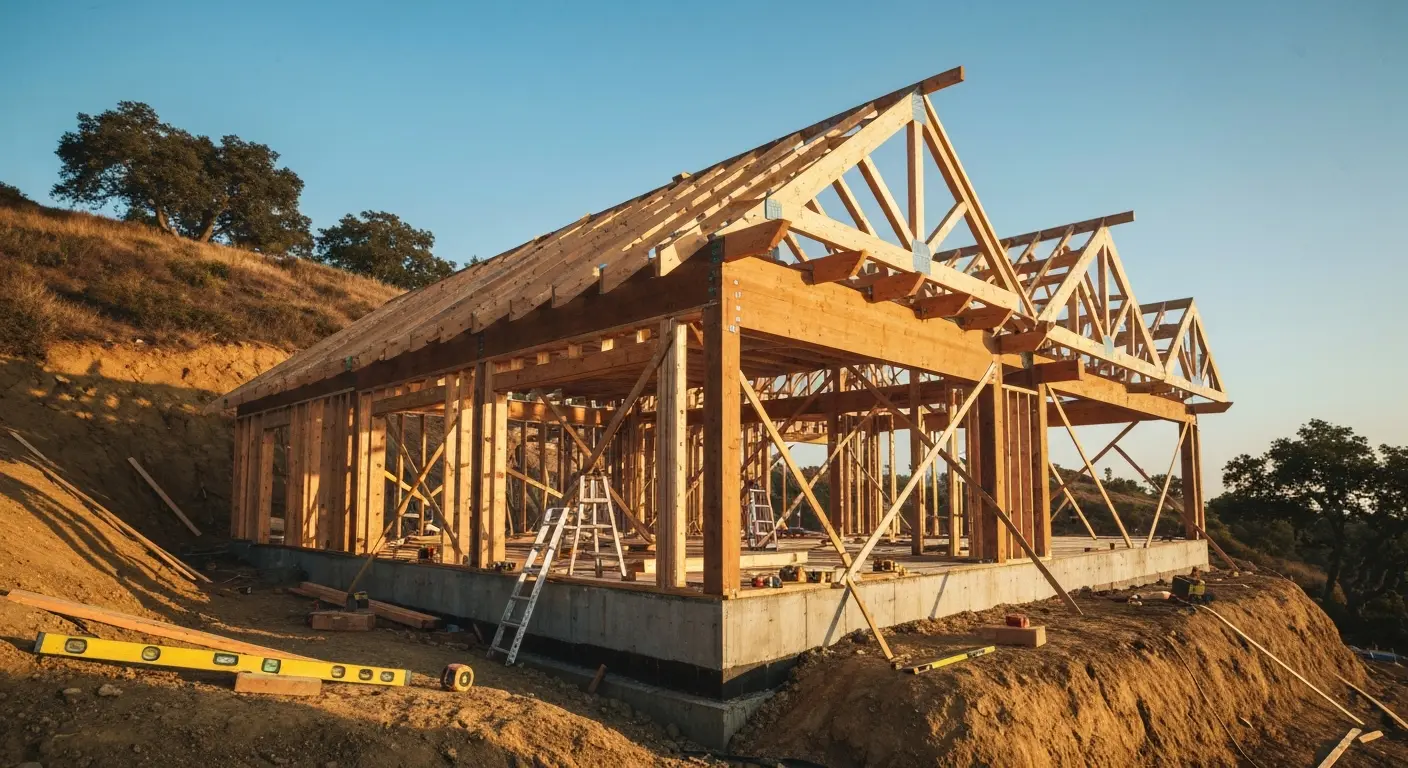 Custom home under construction