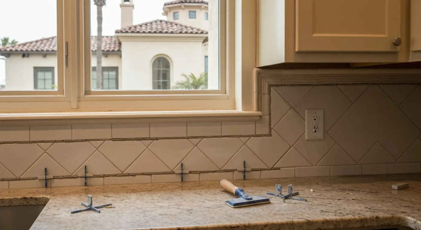 Kitchen backsplash tile installation
