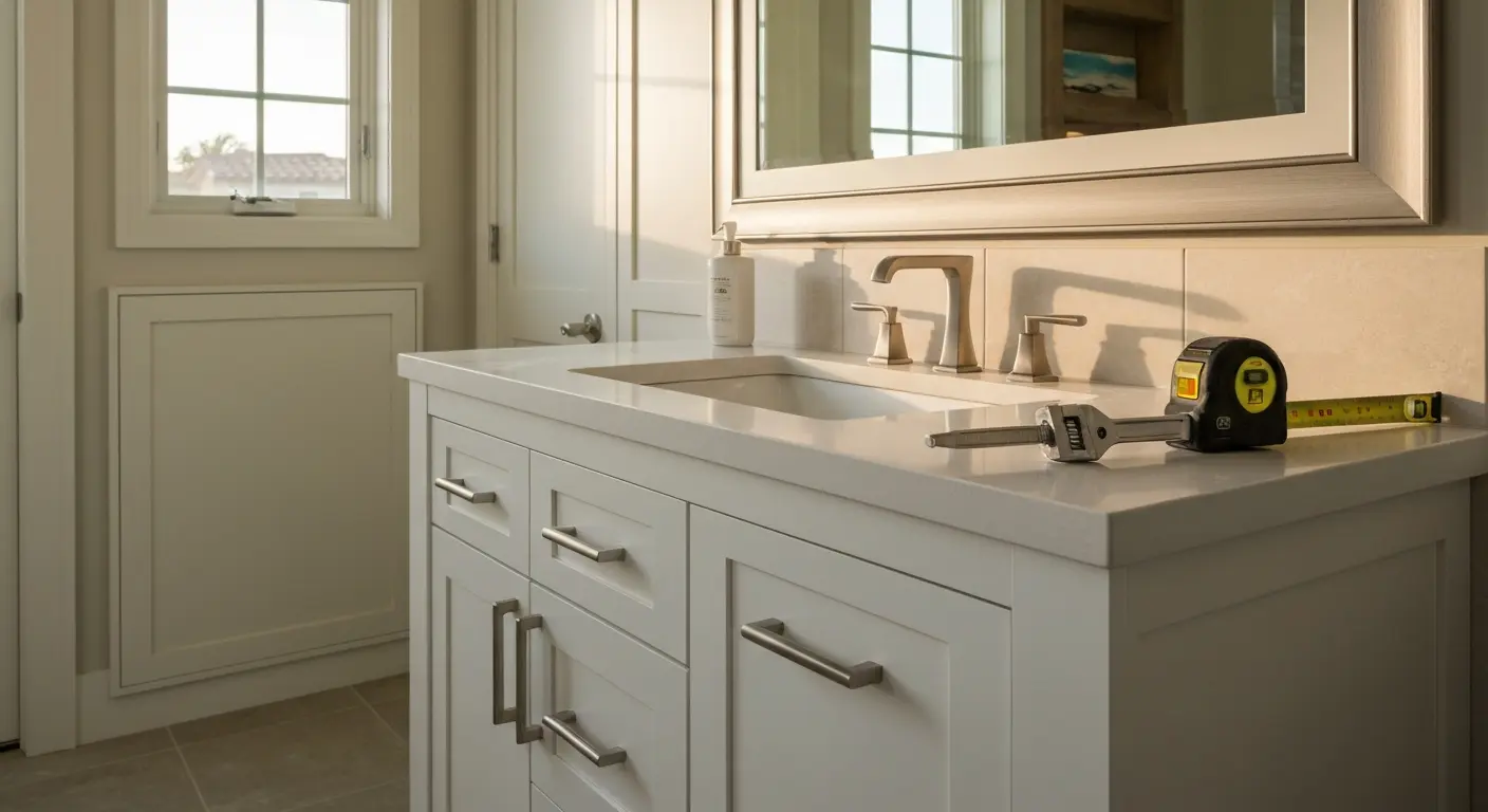 Standard bathroom vanity installation