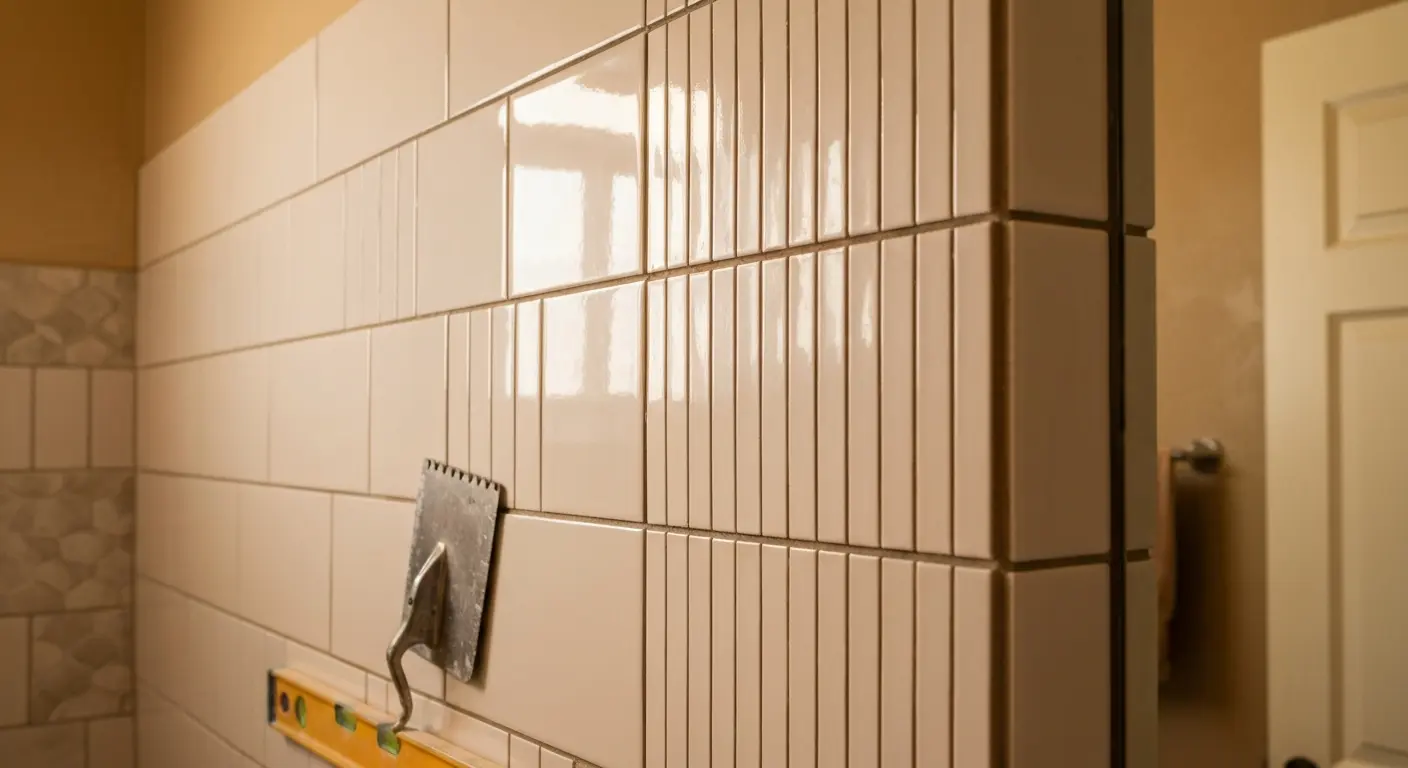 Bathroom accent tile work