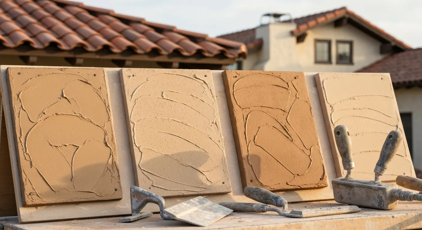 Stucco texture samples for Newport Beach homes