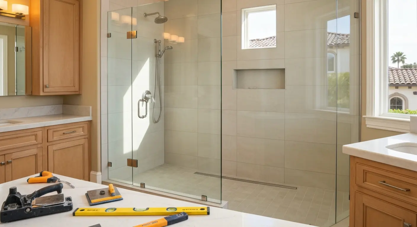 Tile shower installation