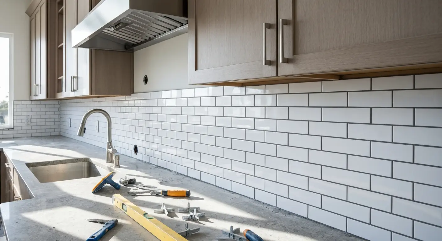 Kitchen backsplash tile installation